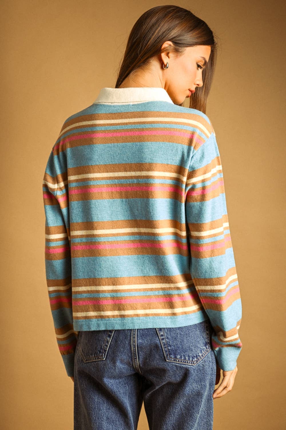 Striped Polo Sweater