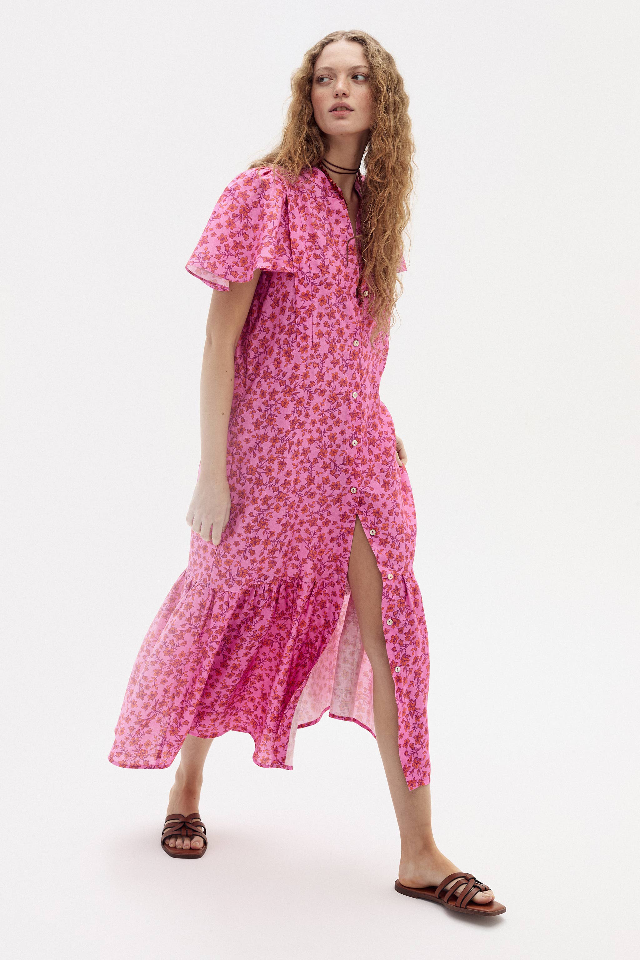 PINK WILLOW LINEN DRESS