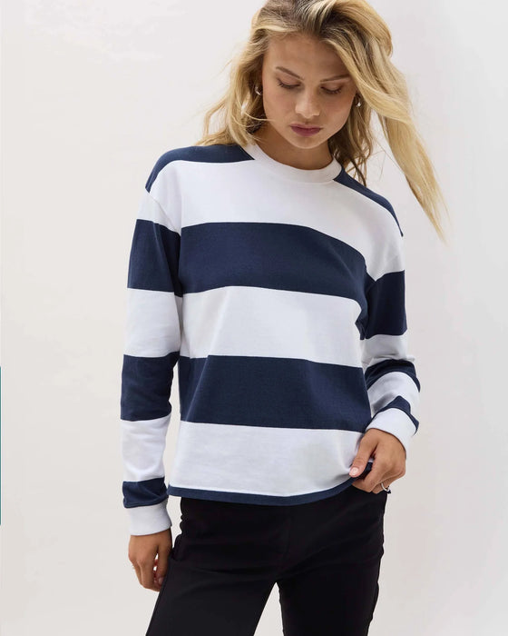 RUGBY STRIPE COTTON PULLOVER