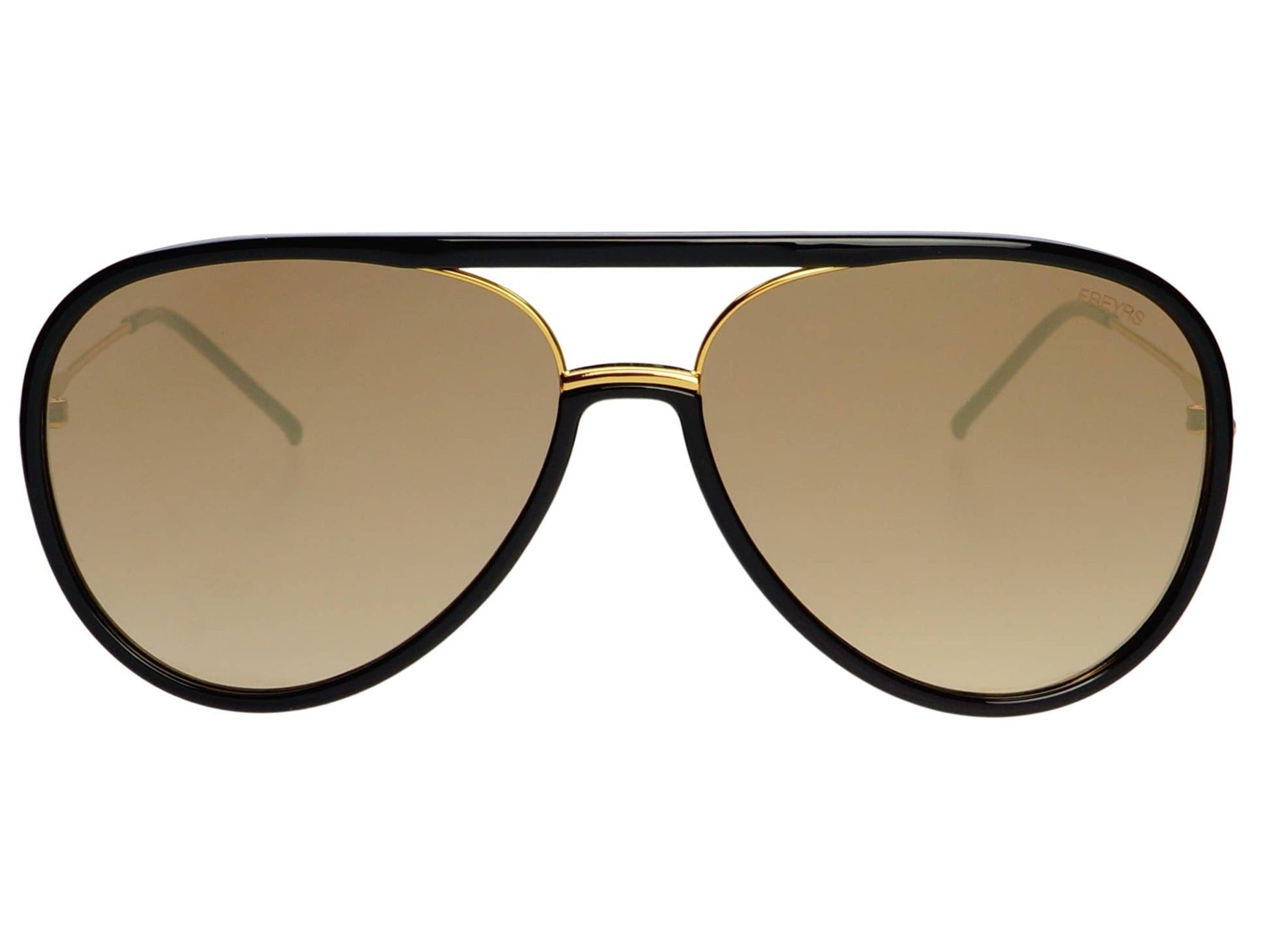 FREYRS Eyewear - Shay Aviator Sunglasses: Black / Gold Mirrored