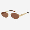 FREYRS Eyewear - Soho Womens Oval Sunglasses: Gold / Brown