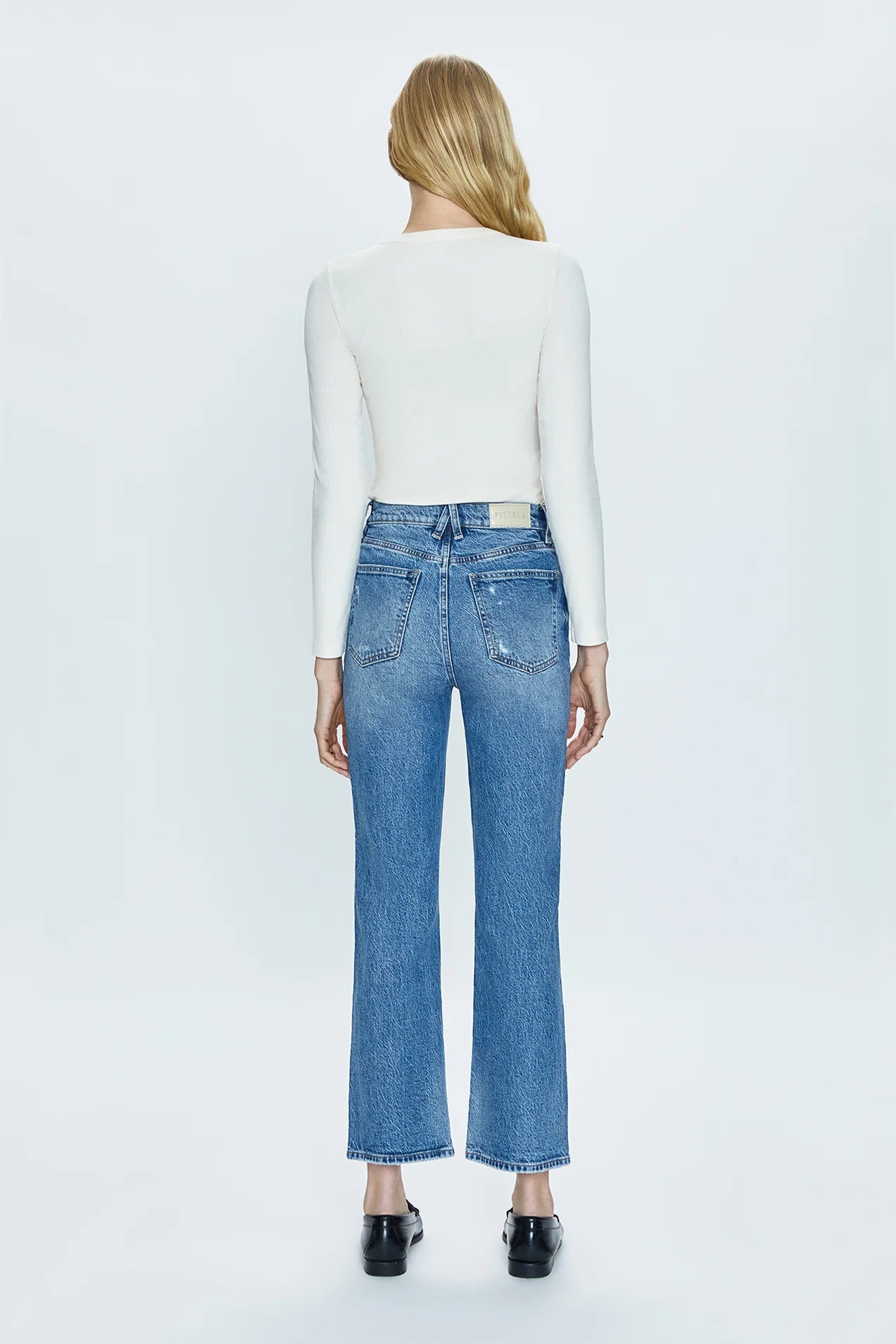 ALLY HIGH RISE VINTAGE ANKLE BOOT CUT JEANS in central vintage wash