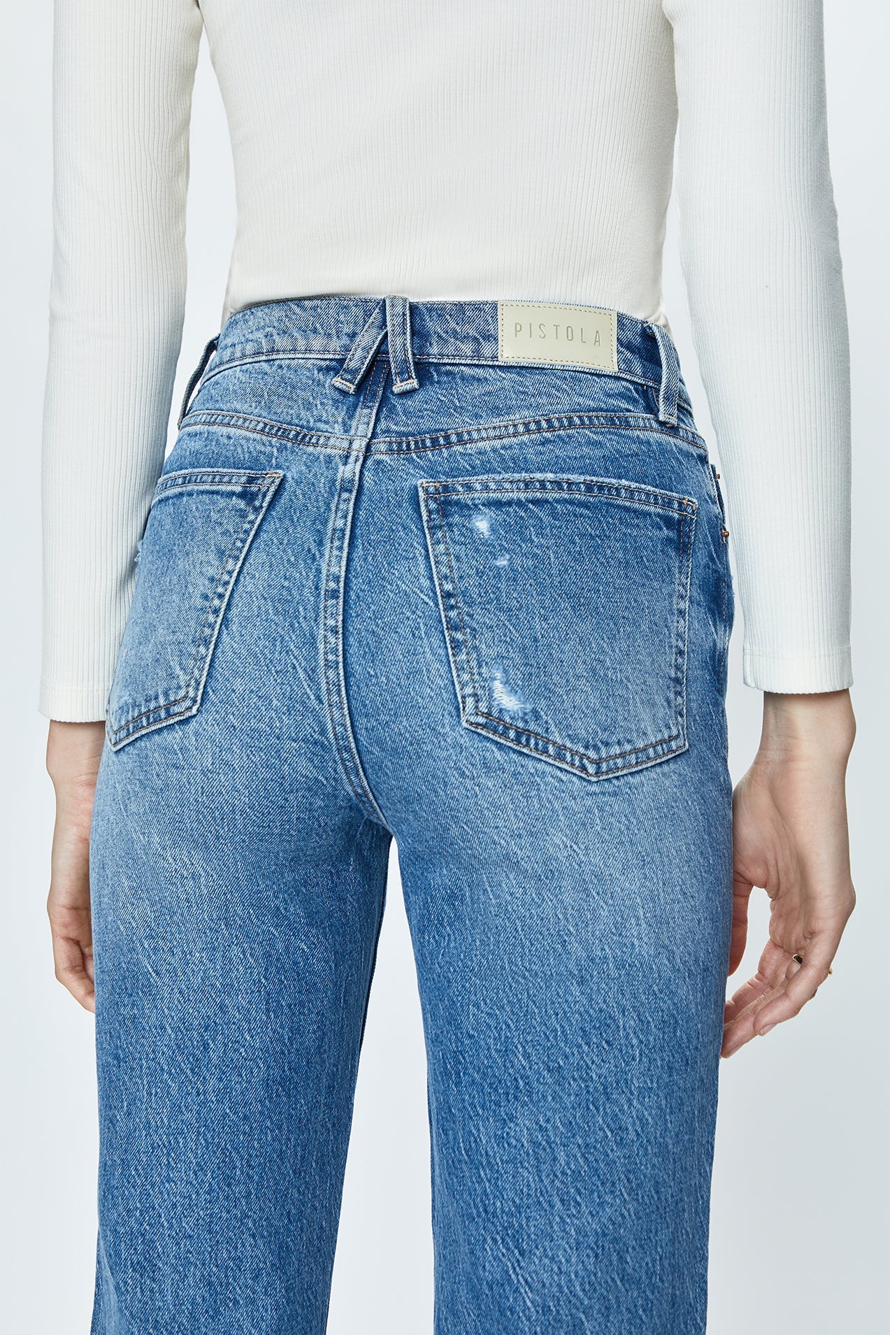 ALLY HIGH RISE VINTAGE ANKLE BOOT CUT JEANS in central vintage wash