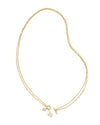 EVE CHAIN MULTI STRAND GOLD NECKLACE in white pearl