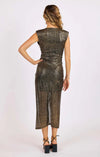 DAZZLE FOIL MIDI DRESS