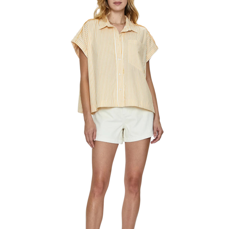 SAIGE HIGH RISE A-LINE SHORTS in polished white
