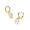 HALLIE HUGGIE GOLD EARRINGS in opalite illusion