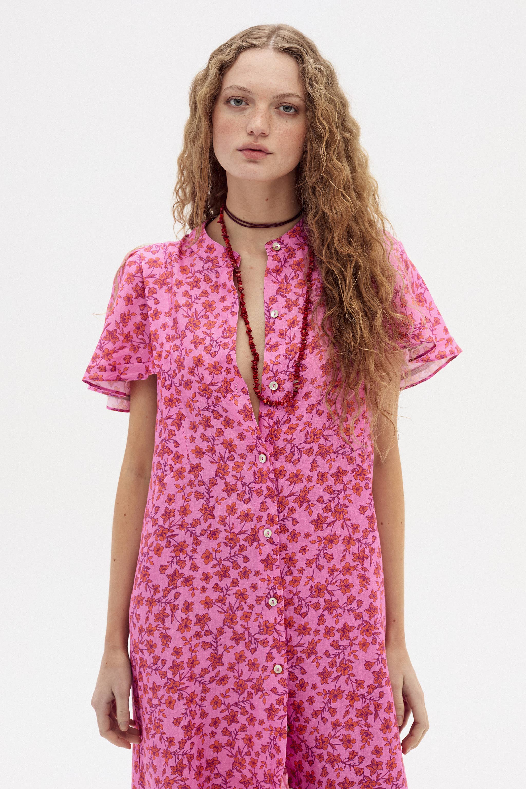 PINK WILLOW LINEN DRESS