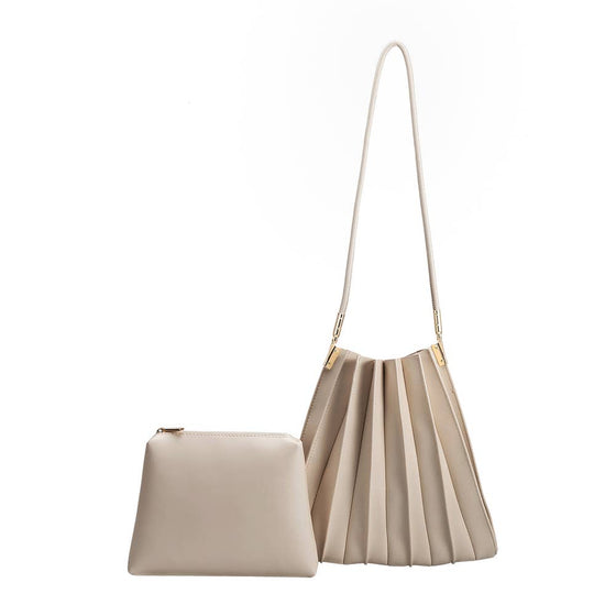 MELIE BIANCO - CARRIE PLEATED VEGAN SHOULDER BAG - bone