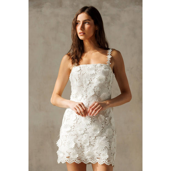 WHITE FLORAL PARTY DRESS