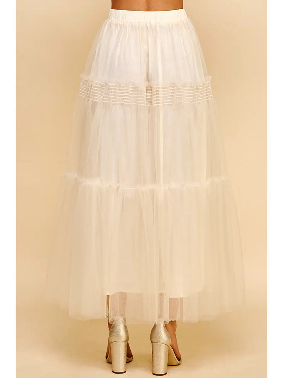 TULLE TIERED MAXI SKIRT