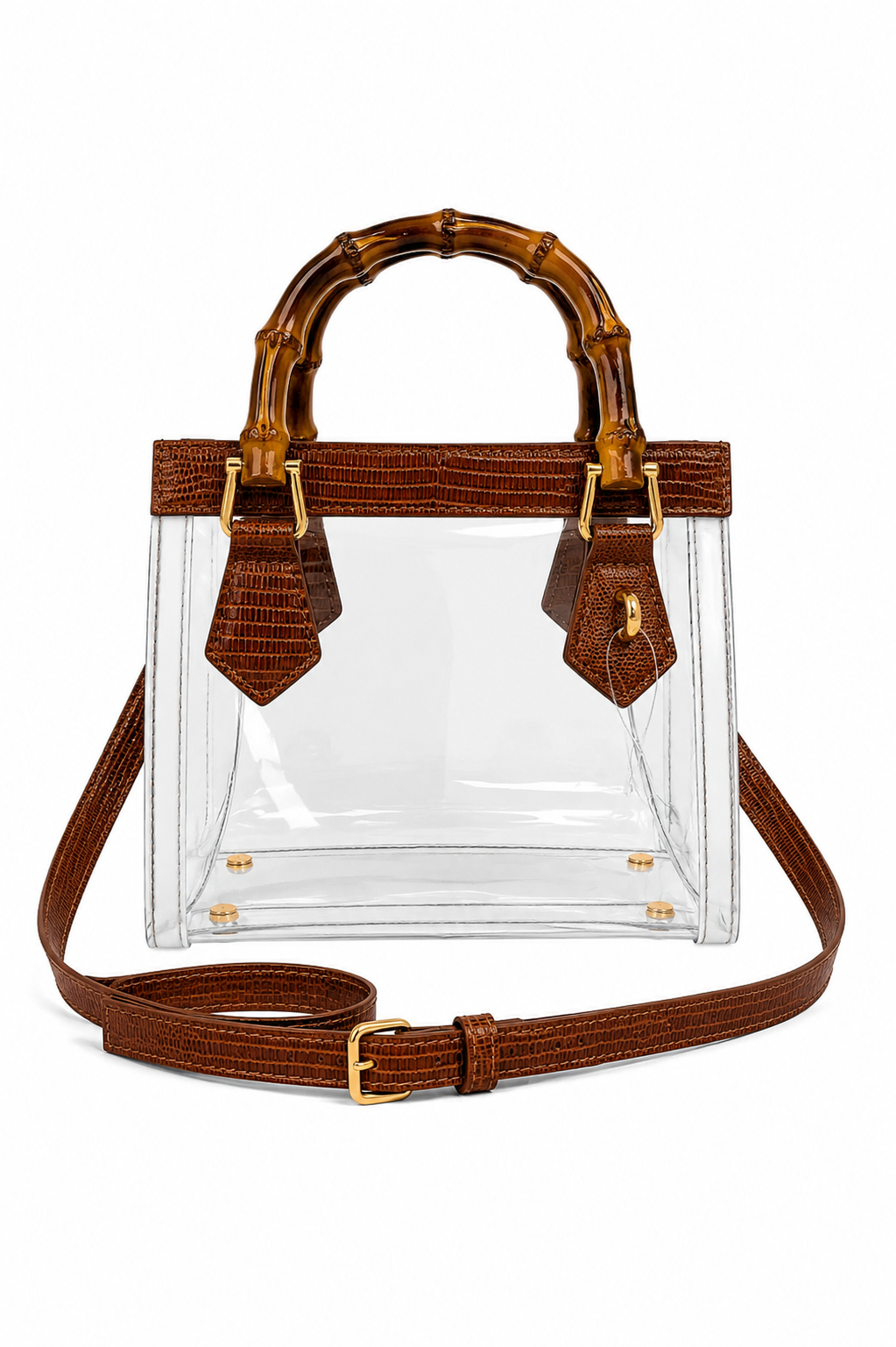 Gameday Luxe - Jules Bamboo Handle Clear Bag