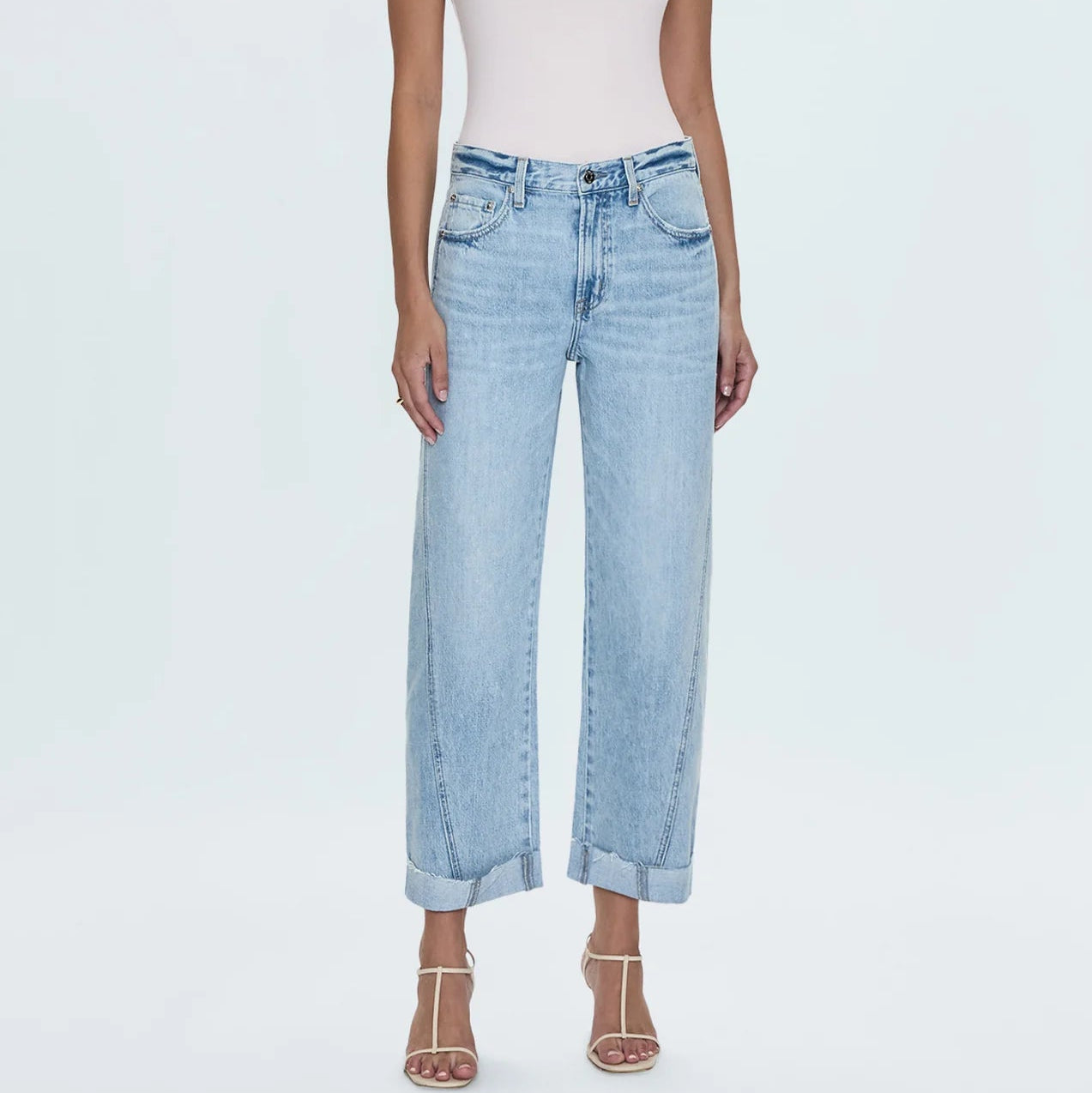 KACEY MID RISE CUFFED BOYFRIEND JEANS in berkeley wash