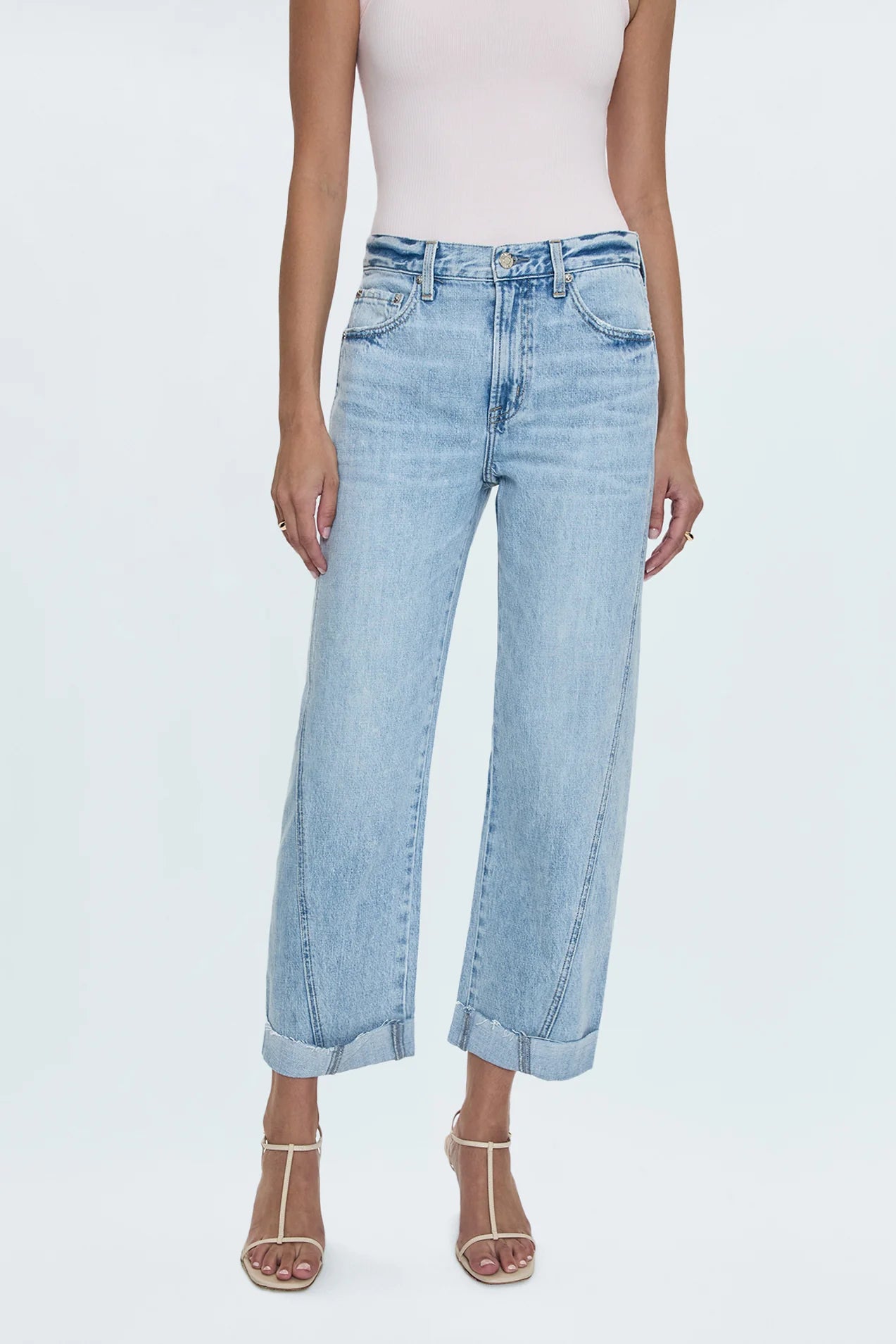 KACEY MID RISE CUFFED BOYFRIEND JEANS in berkeley wash