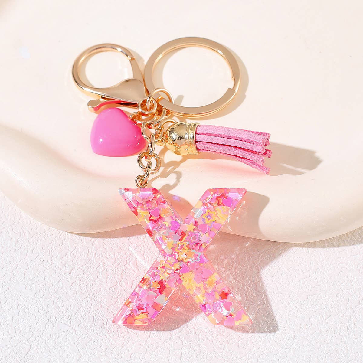 PINK RESIN INITIAL CHARM