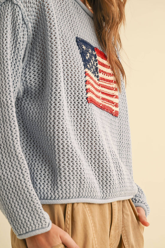 FLAG KNITTED SWEATER in assorted colors