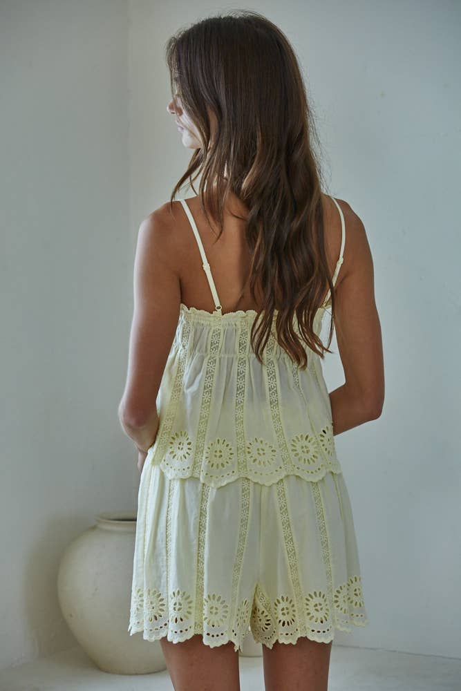 Cotton Eyelet Smocked Top