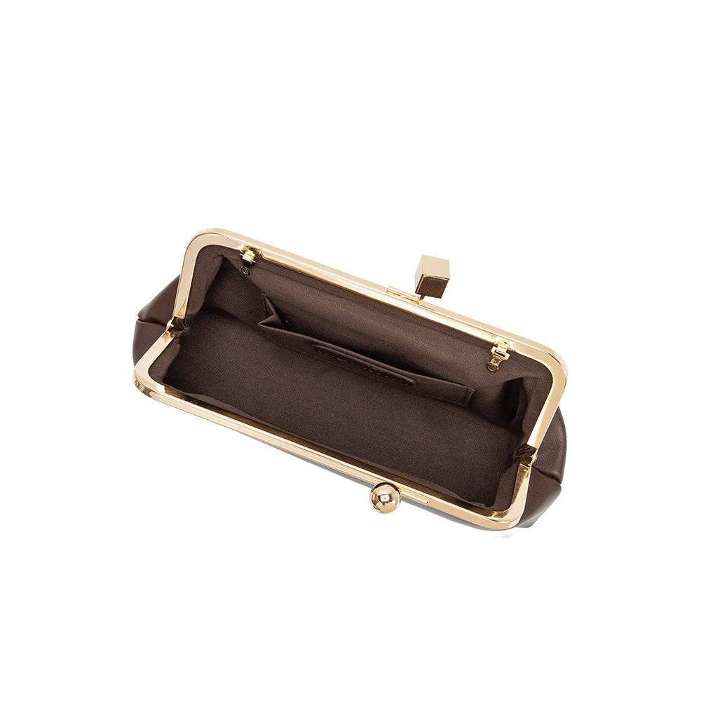 Chrissy Espresso Vegan Leather Crossbody Bag