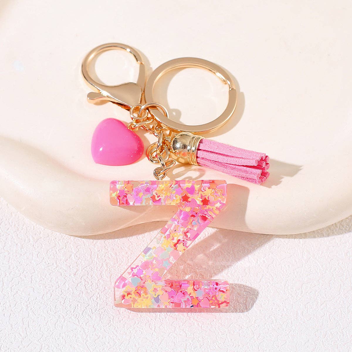 PINK RESIN INITIAL CHARM
