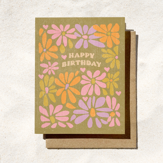 Daydream Prints - Happy Birthday Retro Flower