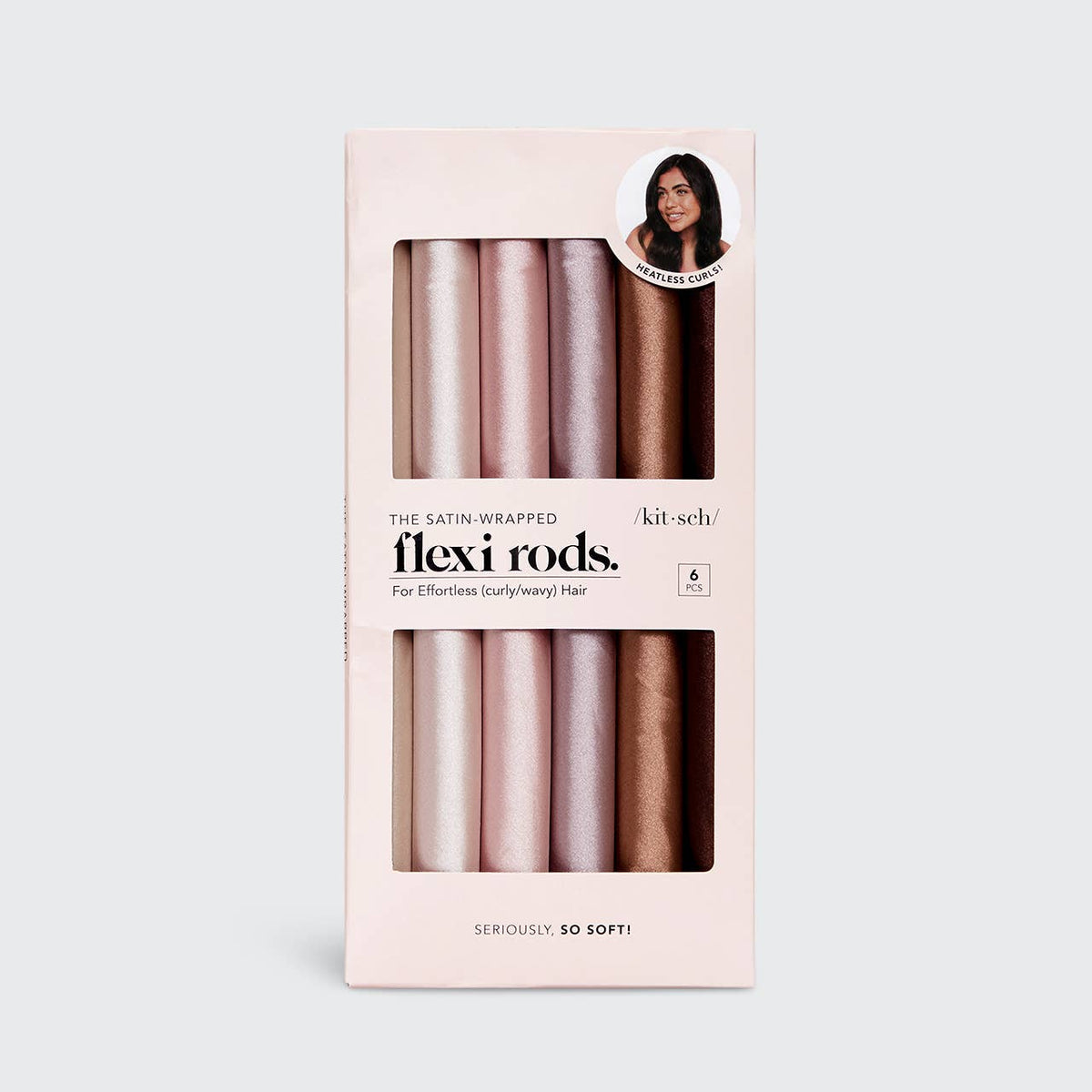 Satin Wrapped Flexi Rods 6pc Set - Rosewood