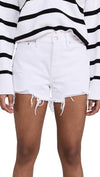 GIGI LOW RISE CUT OFF DENIM SHORTS in luxe white distressed