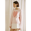 FUZZY HEART PULLOVER SWEATER