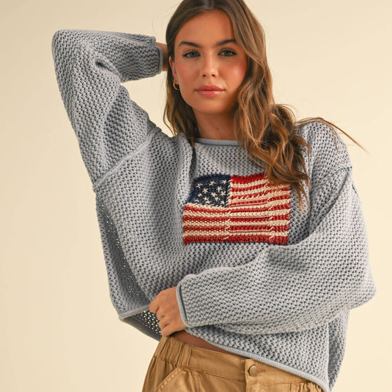 FLAG KNITTED SWEATER in assorted colors