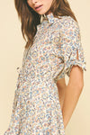 FLORAL BUTTON DOWN MINI DRESS