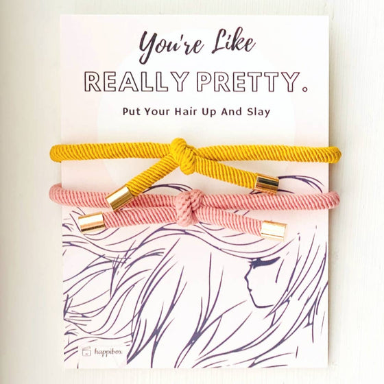 REALLY PRETTY DOUBLE ELASTIC HAIR TIE - HAIR ACCESSORY