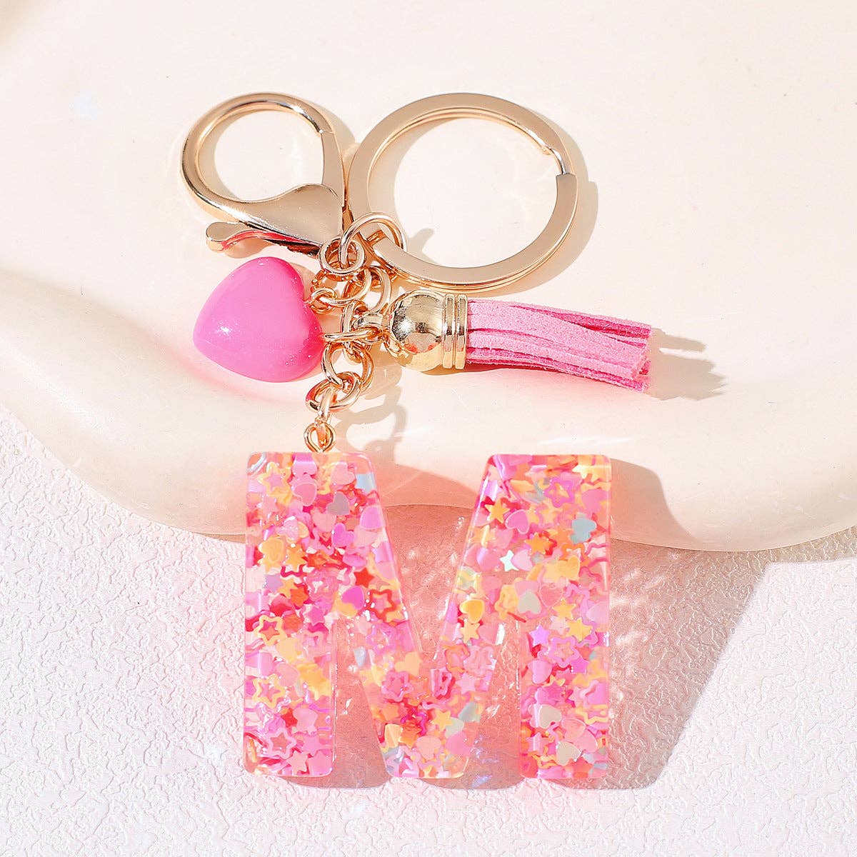 PINK RESIN INITIAL CHARM