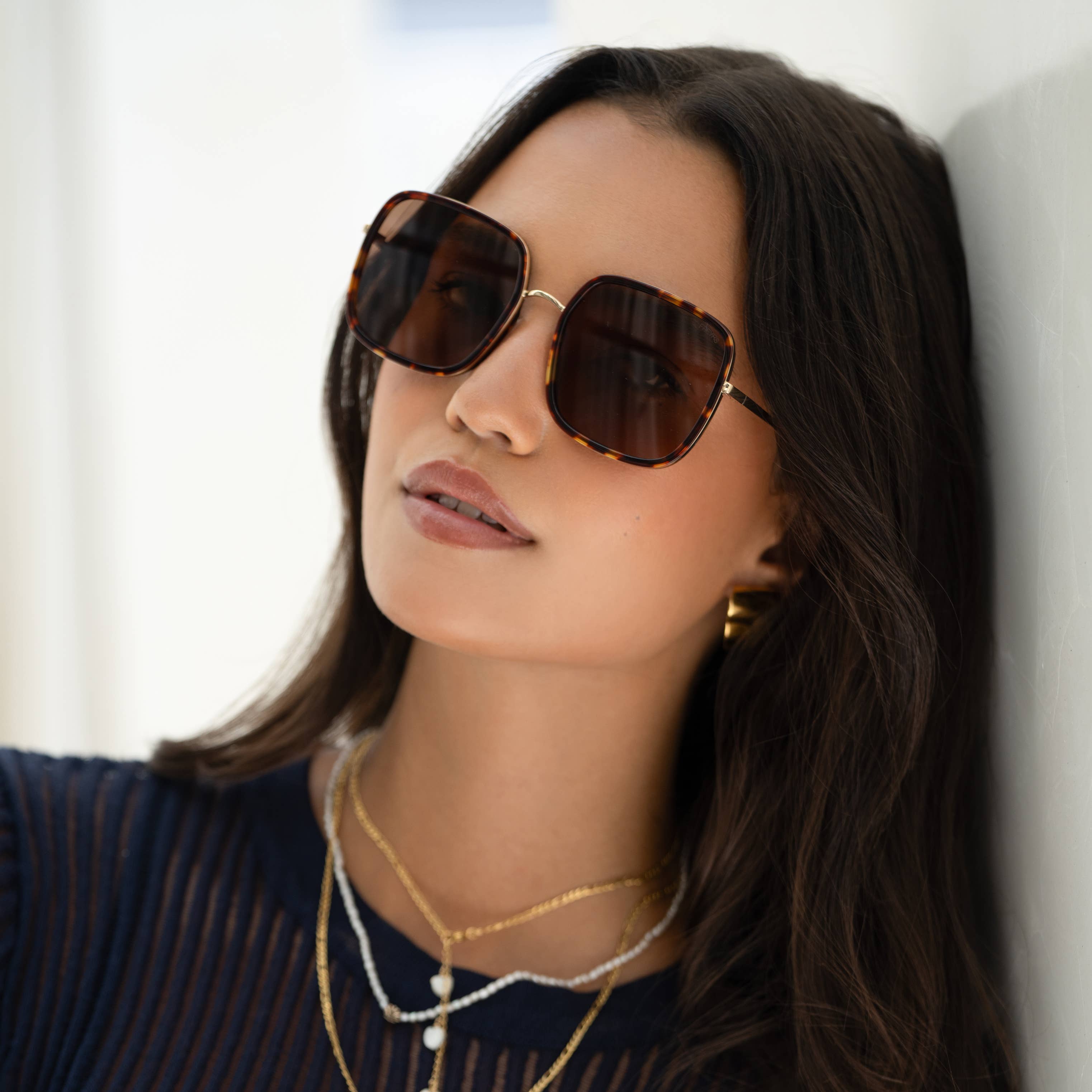 FREYRS Eyewear - Cosmo Acetate Womens Square Sunglasses: Dark Tortoise