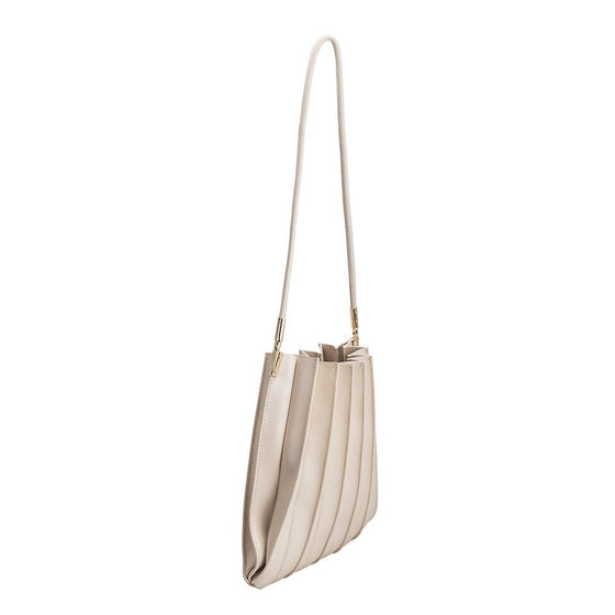 MELIE BIANCO - CARRIE PLEATED VEGAN SHOULDER BAG - bone