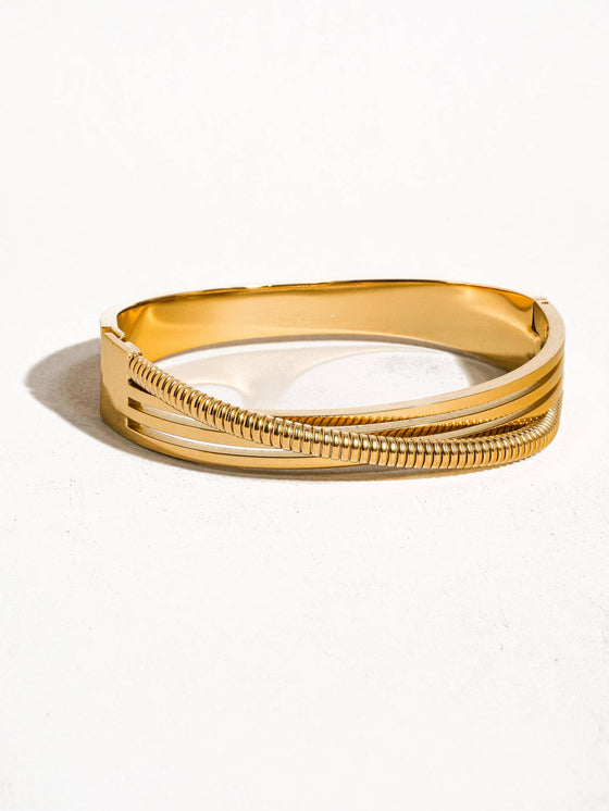 YUNA 18K GOLD NON-TARNISH CHAIN BANGLE BRACELET