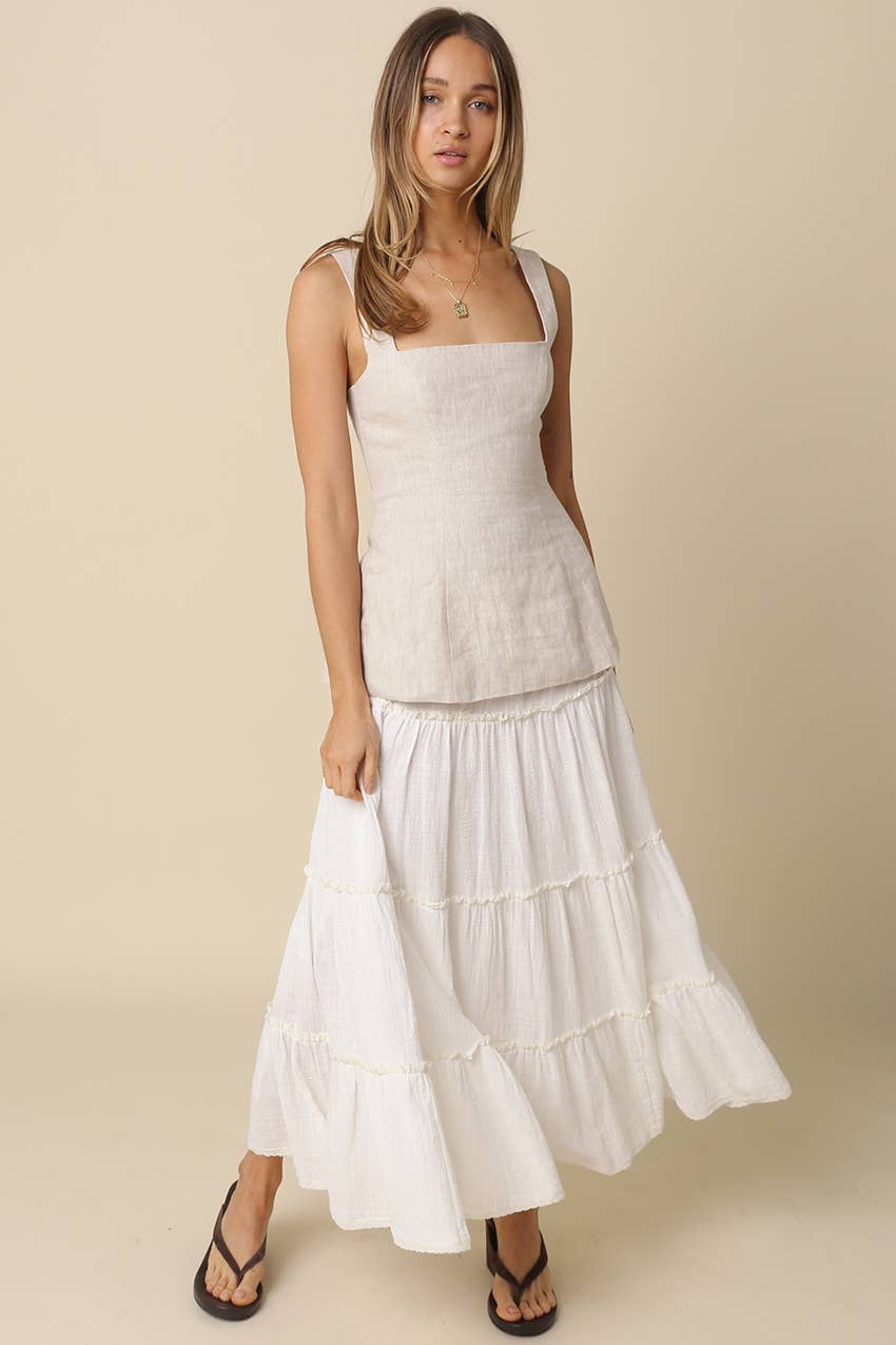 BROOKE TIERED MAXI SKIRT