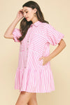 STACIE STRIPED BUTTON DOWN DRESS