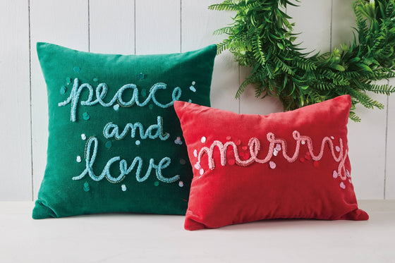 PEACE & LOVE DECORATIVE PILLOW