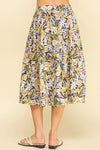 FLORAL PRINT A-LINE SKIRT