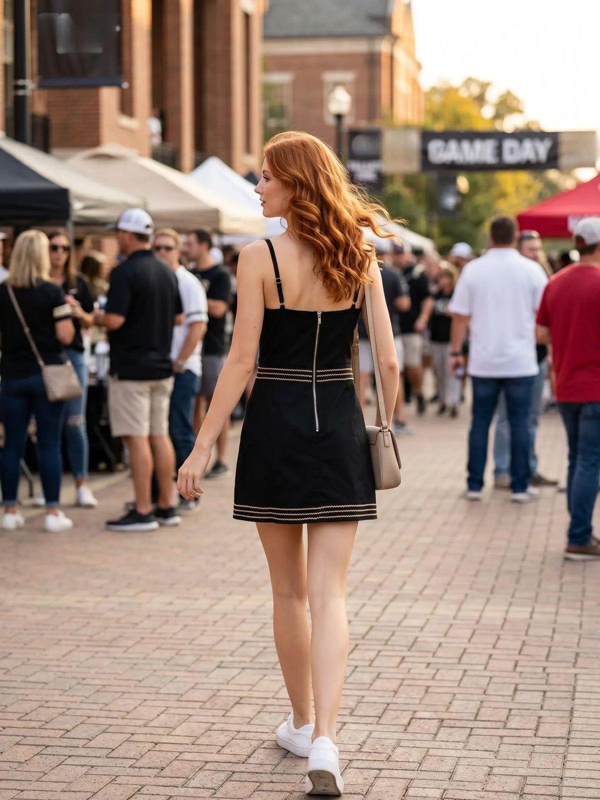 Ribbon Trimmed Mini Dress