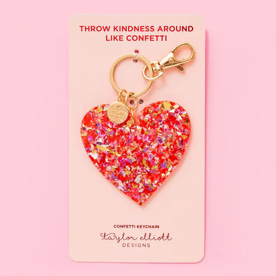 HEART CONFETTI KEY CHAIN