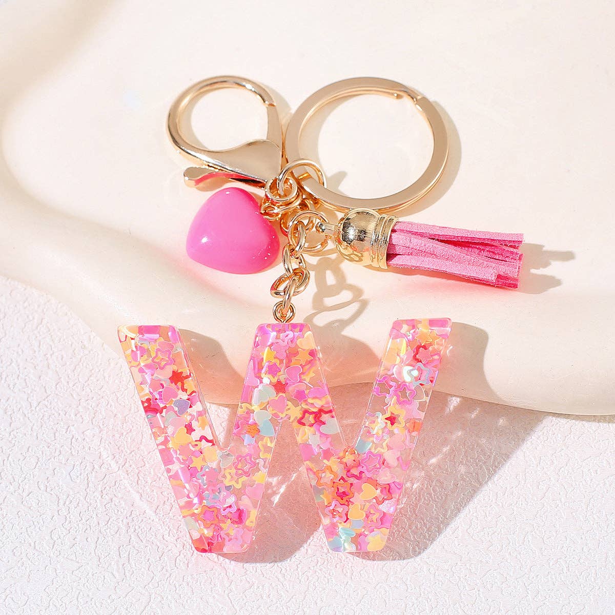 PINK RESIN INITIAL CHARM