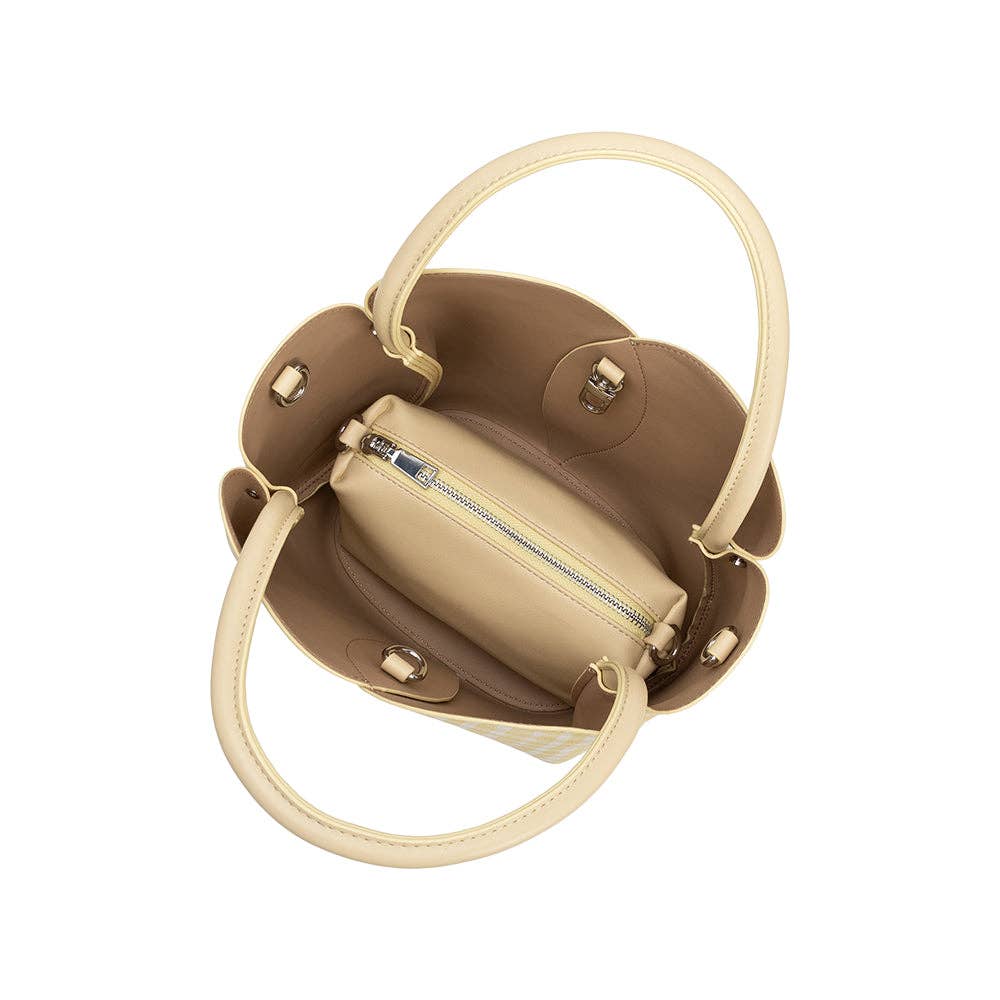 Tulip Yellow Gingham Recycled Vegan Leather Bag