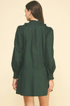 FANCY BUTTON RUFFLE DRESS