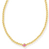 ABBIE BEADED GOLD NECKLACE in azalea illusion