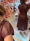 VEGAN LEATHER MIDI DRESS
