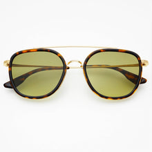  FREYRS Eyewear - Weston Acetate Round Unisex Sunglasses: Tortoise / Fade Green