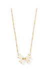 BLAIR GOLD BOW SHORT PENDANT NECKLACE in iridescent drusy