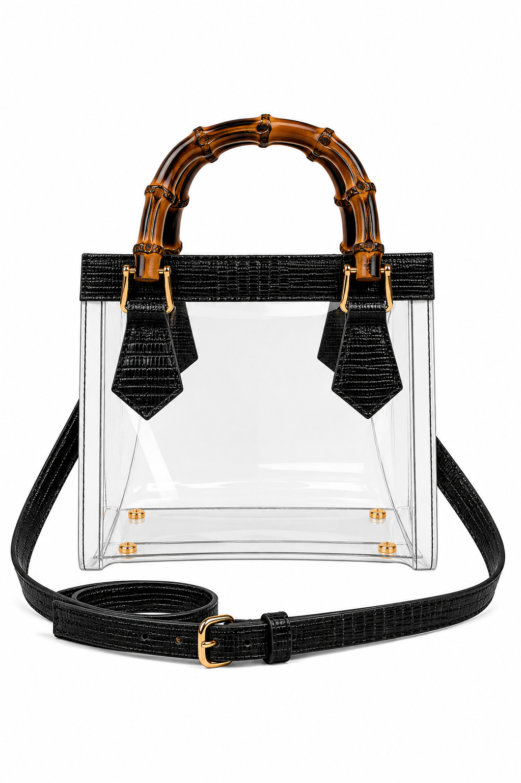 Gameday Luxe - Jules Bamboo Handle Clear Bag