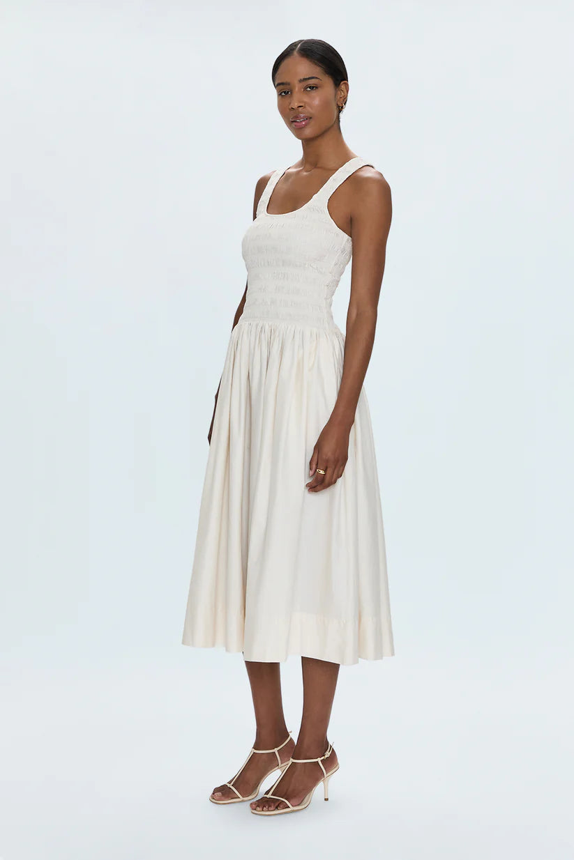 ALESSIA SMOCKED DROP WAIST DRESS