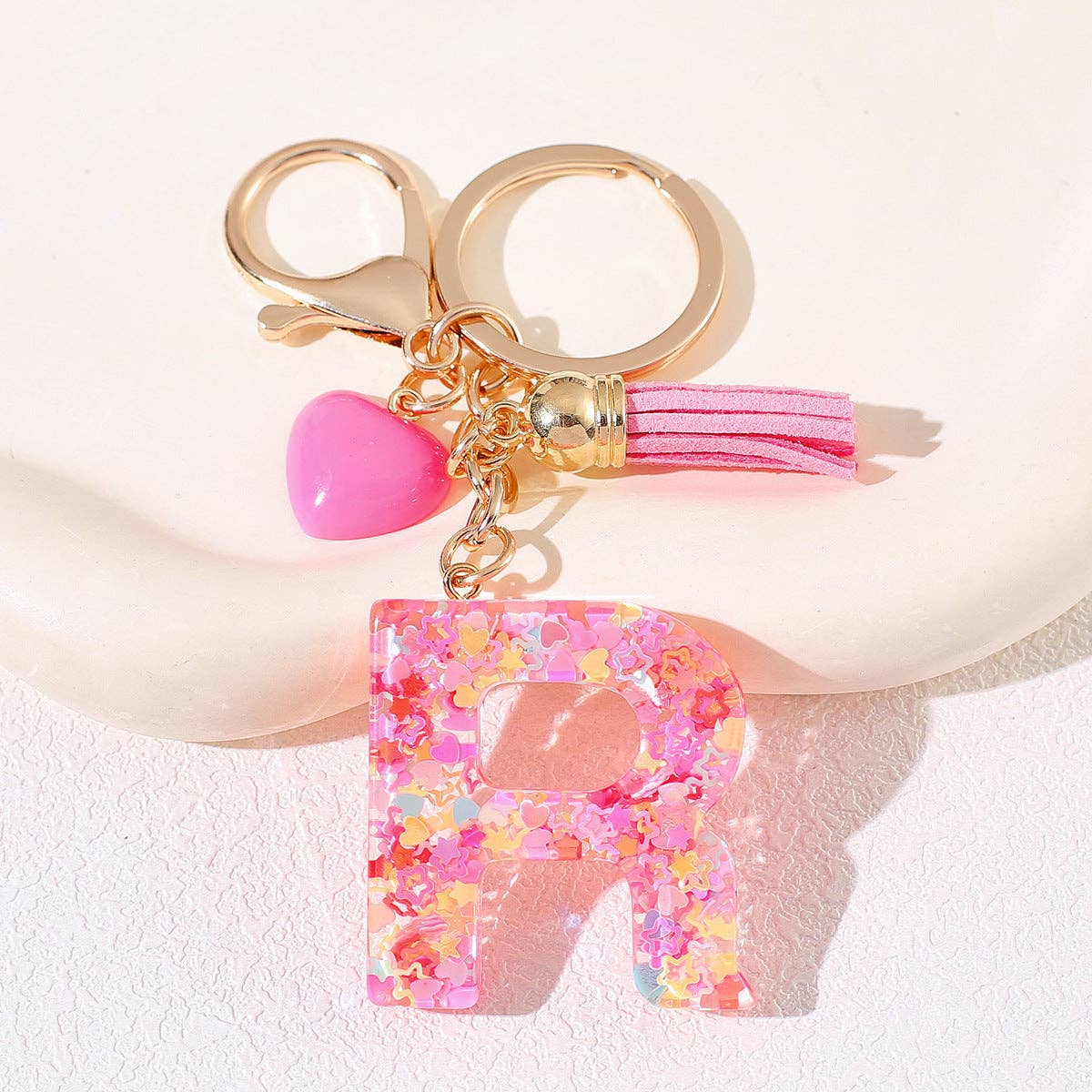 PINK RESIN INITIAL CHARM